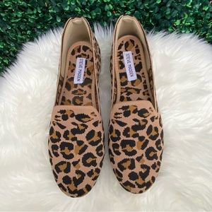 Steve Madden Sabin Leopard Print Woven Knit Flats Loafers NWOB